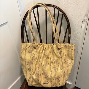Vince Camuto Jude Tote Purse Soft Python Print Leather